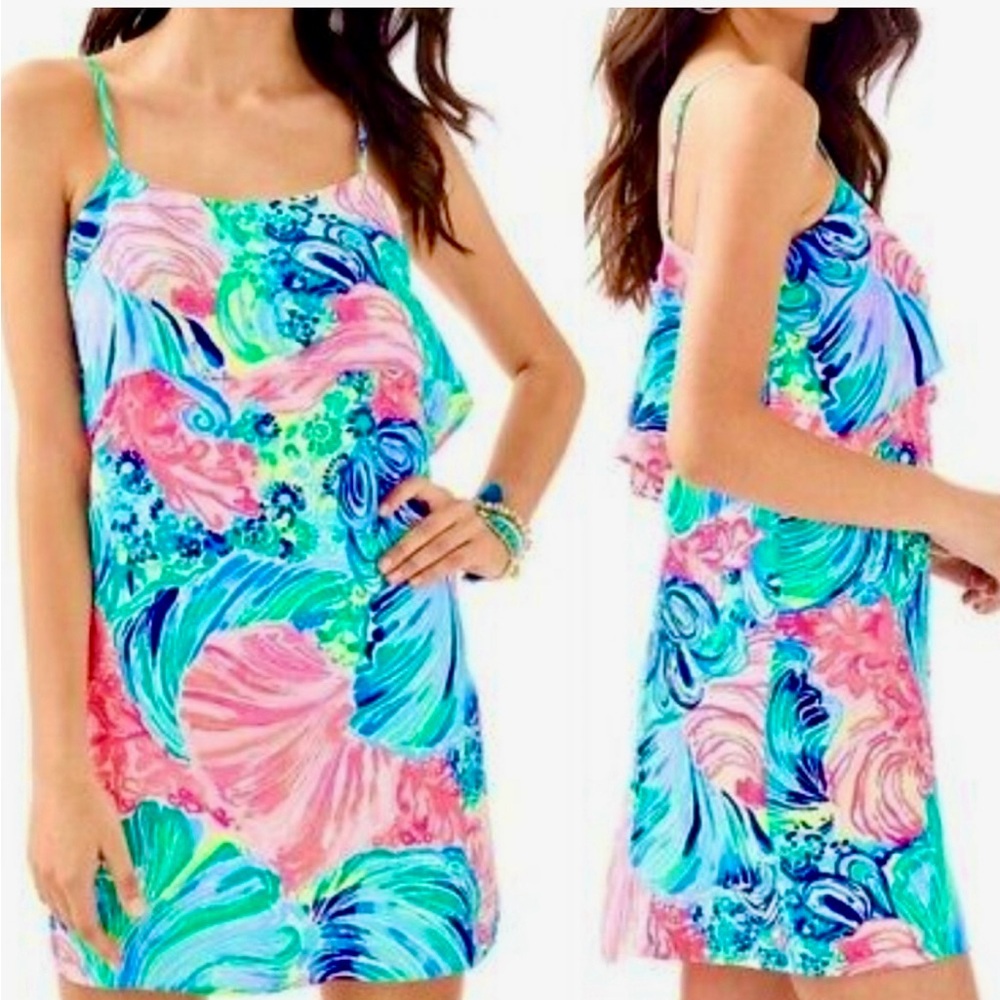 Lilly Pulitzer XS Lexi Dress in the "Multi Beach Please" print